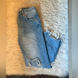 Free People We the Free Maggie Ripped Ankle Straight Leg Jeans
